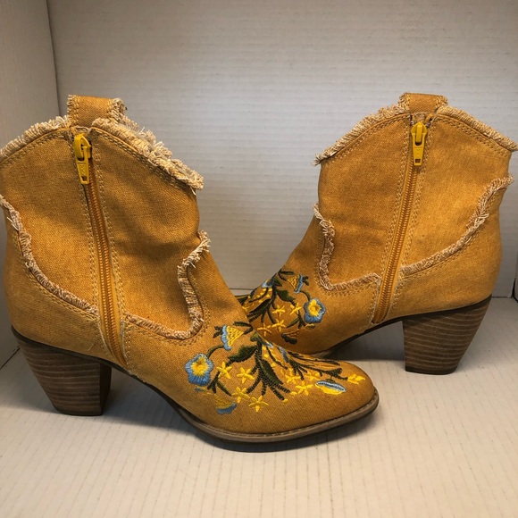 La Strada Western Floral Embroidered Ankle Boots Size 38 - US 7.5 - Picture 6 of 13